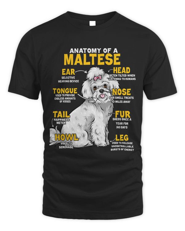 Anatomy Of A Maltese Funny Dog Lover T-Shirt