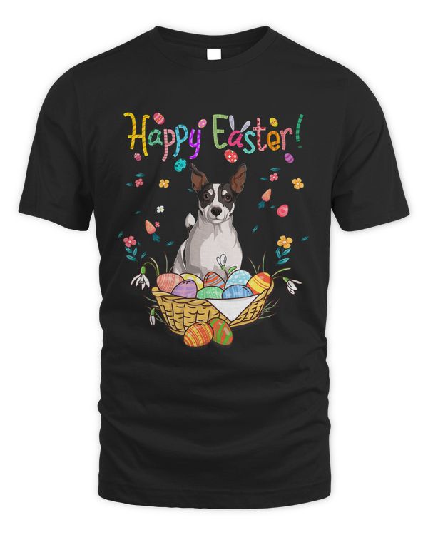 Bunny jack russell Dog Happy Easter Day with Easter Egg T-Shirt