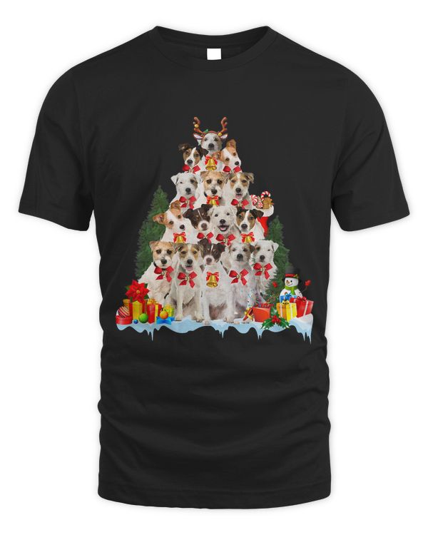 Christmas Pajama Parson Russell Terrier Xmas Tree Gifts Dog T-Shirt