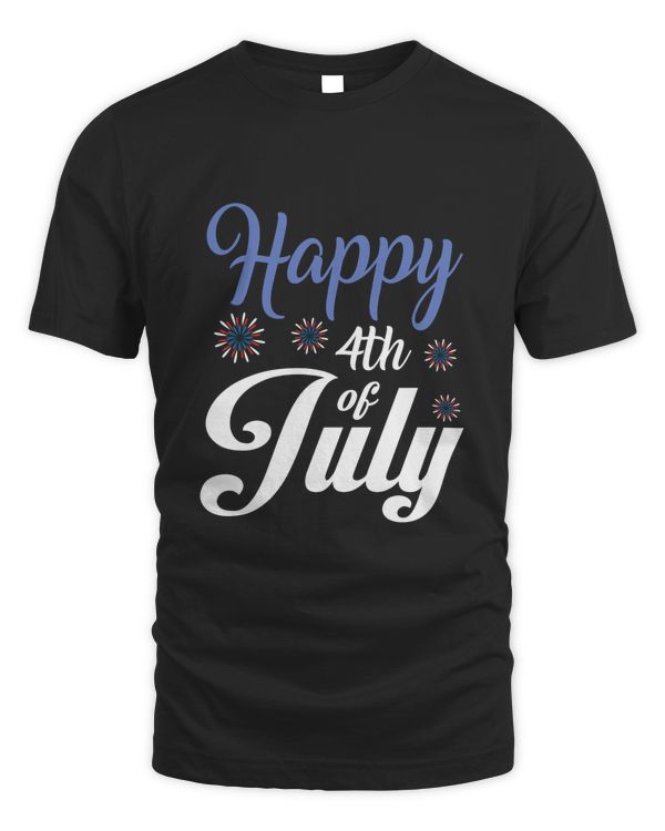 Happy 4th Of July America Print T-Shirt Tee