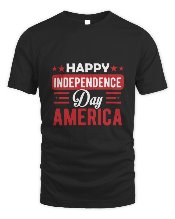 Happy Independece Day America Print T-Shirt Tee
