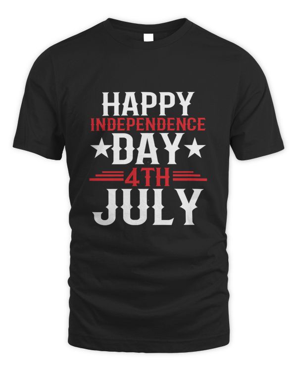 Happy Independence Day 4th of July America Print T-Shirt Tee