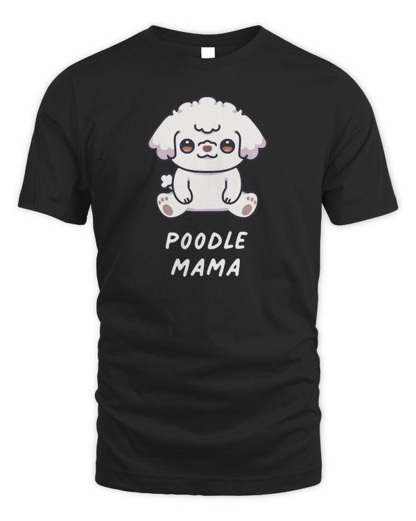 Poodle Mama Funny Mother Kawaii Anime Dog Lover Owner Family Long Sleeve T-Shirt