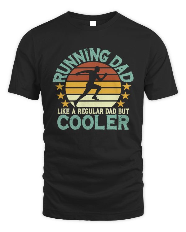 Running Dad T-Shirt, Funny Vintage Marathon Runner Father's Day Gift, Track and Field Run Coach Clothes, Sprinter Graphic For Men