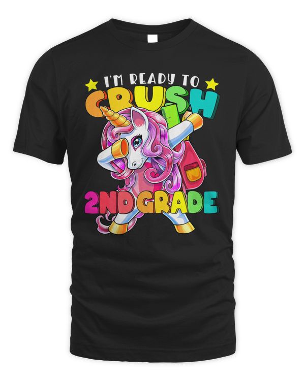Crush 2nd Grade Dabbing Unicorn Back to School Girls Gift T-Shirt
