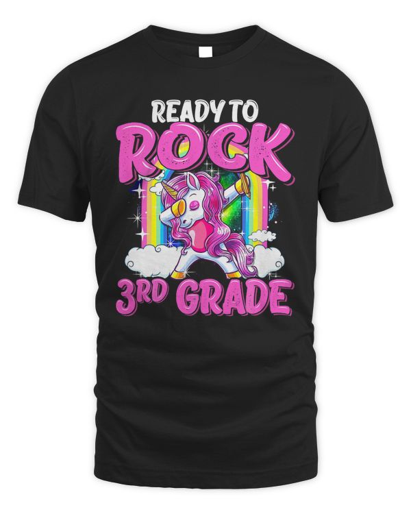 Ready To Rock 3rd Grade Dabbing Unicorn Back To School Girls