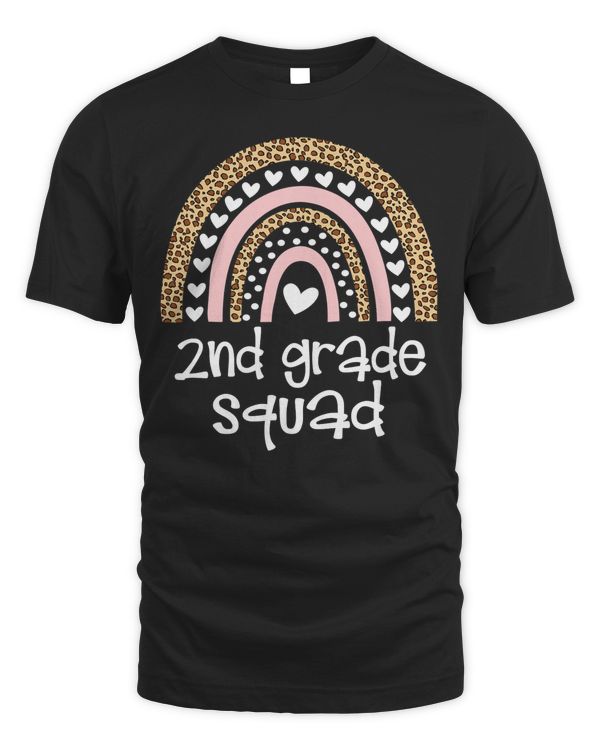 2nd Grade Squad Teacher Student Rainbow 100th day of School T-Shirt