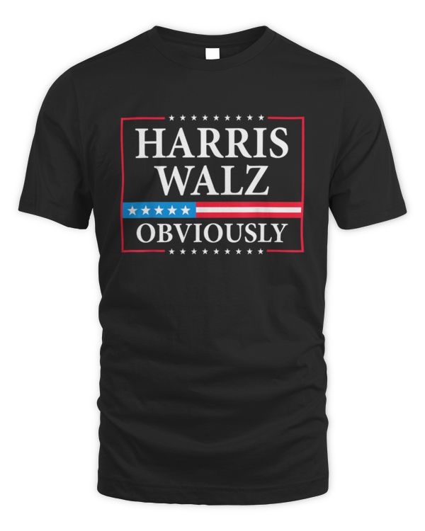 Vote Harris Waltz 2024 Obviously Kamala Harris Tim Walz 2024 Election T-Shirts