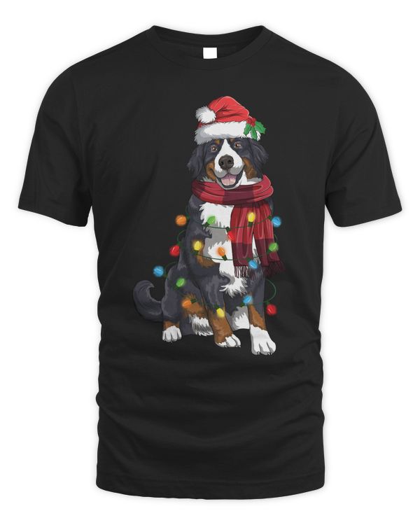 Bernese Mountain Christmas Light Funny Dog Lover Xmas Gift Long Sleeve T-Shirt