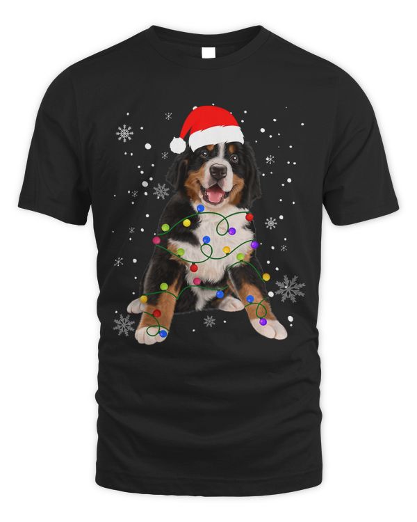 Bernese Mountain Dog Lights Christmas Matching Family T-Shirt
