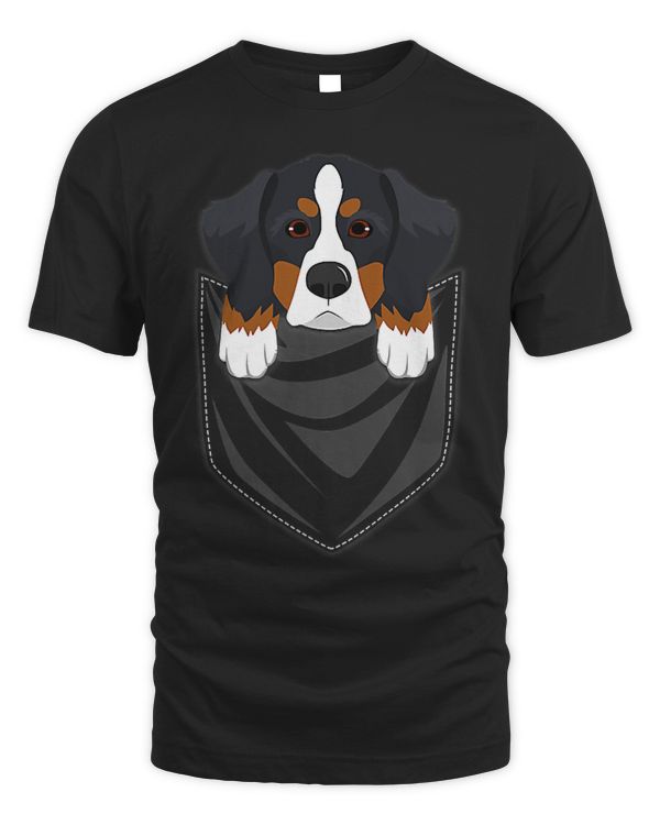 Bernese Mountain Dog Pocket Graphic T-Shirt Dog Gift Shirt