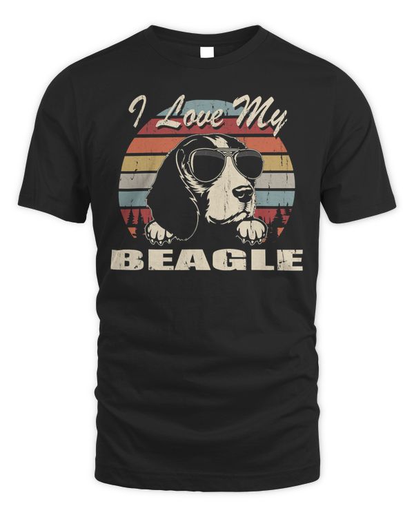 Beagle Dog I Love My Beagle Vintage Retro Design 79 Beagles