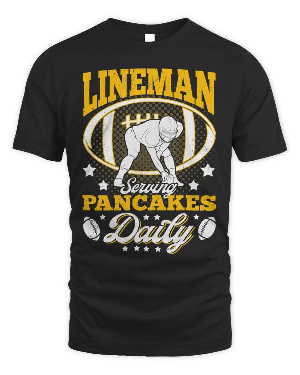 Football Lineman Serving Pancakes Daily Offensive Player