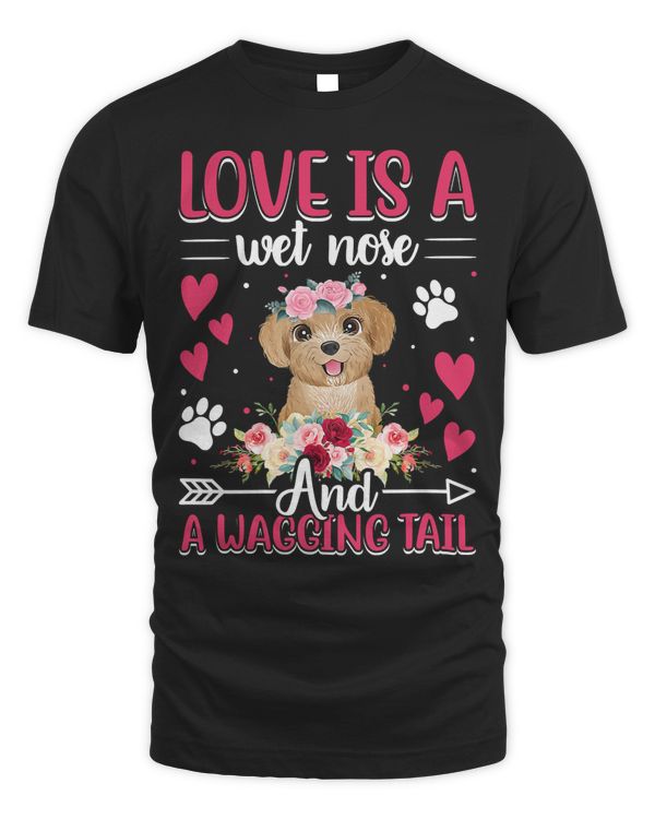 Poodle Love Is Wet Nose Wagging Tail Fun Dog Lover Graphic