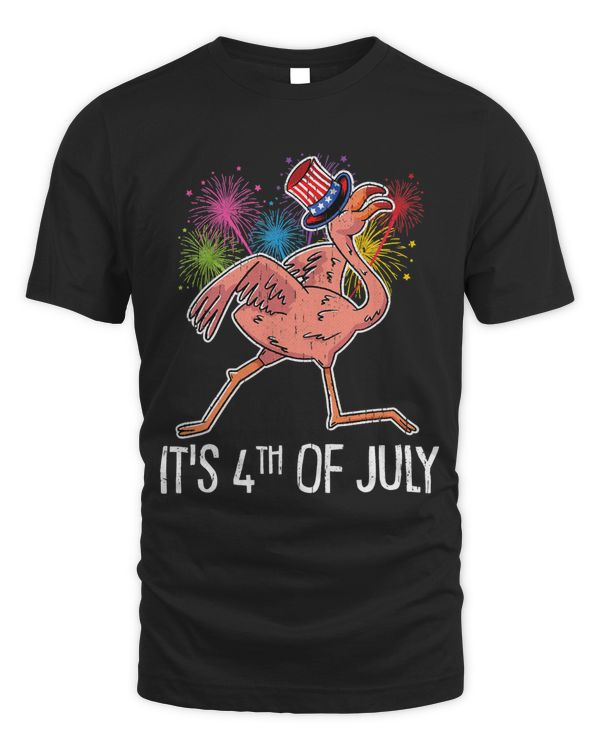 Flamingo Running th Of July Cute American Bird Patriotic