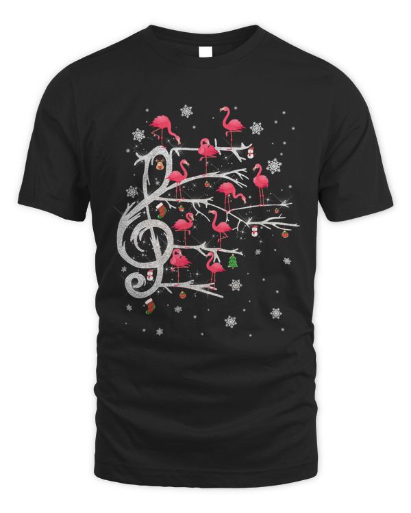 Cute Flamingo Merry Christmas Funny Music Lover Xmas Light