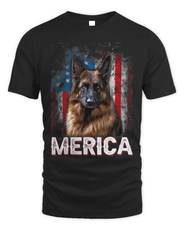 German Shepherd K9 Dog Patriotic German Shepherd Vintage American Flag Dog Meirca 9 GSD Lover