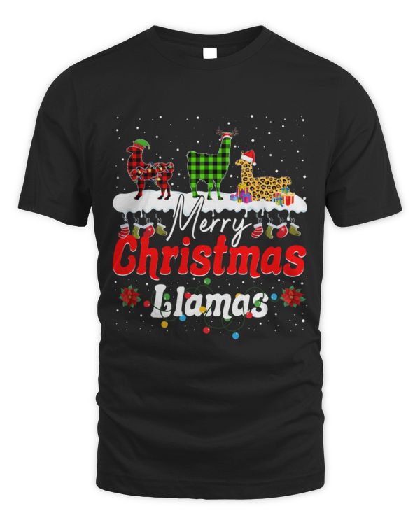 Llama Pet Merry Christmas Llamas Santa ELF Reindeer Llama Farmer 22