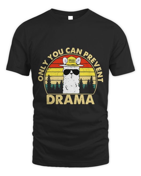 Llama Pet Retro Drama Llama Glasses Only You Can Prevent Drama Sarcasm 1
