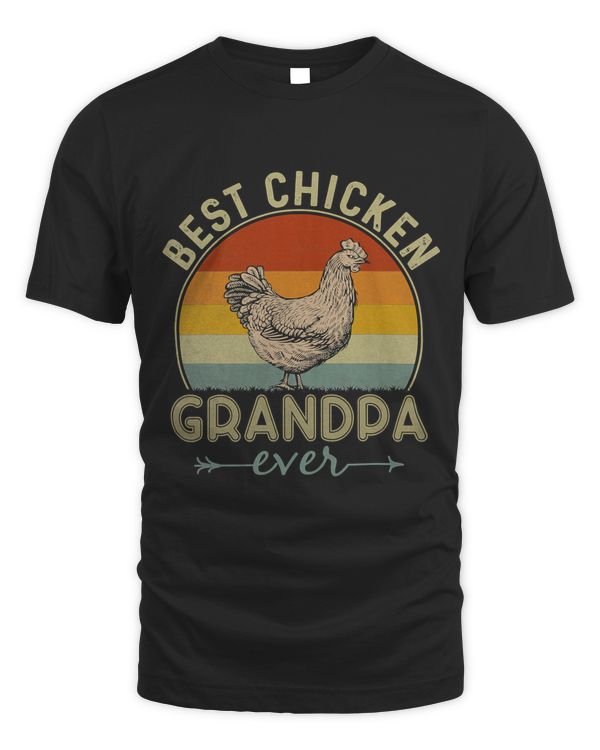 Best Chicken Grandpa Ever Retro Chicken Graphic Fathers Day