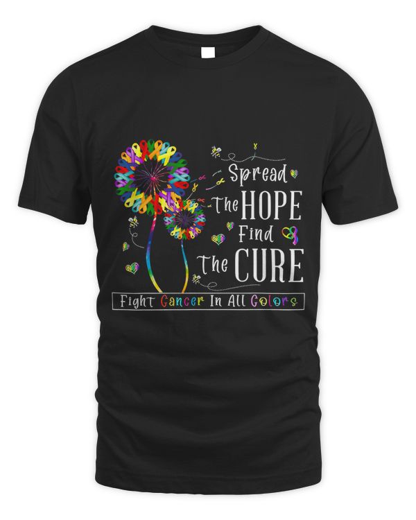Fight cancer in all and every color ribbons flower heart