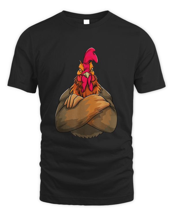 Angry Rooster Sunset Funny Women Rude Hen Love T-shirt