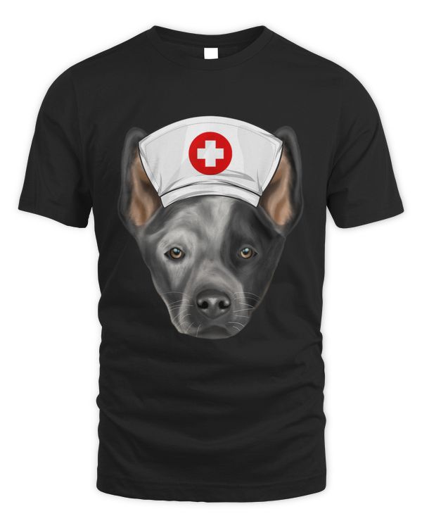 Australian Cattle Dog Wearing A Nurse Hat T-shirt