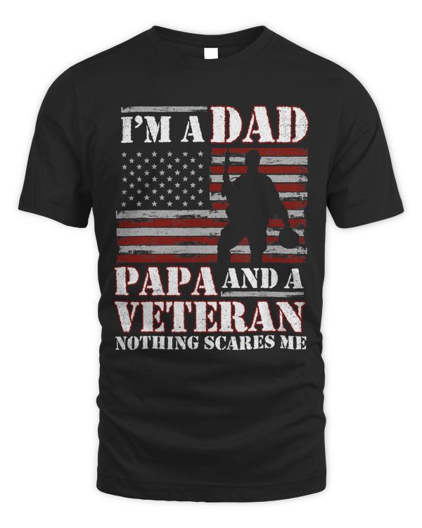 Mens Vintage Im A Dad Papa And A Veteran Funny Grandpa 72