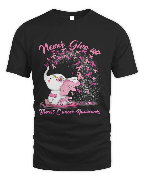 Breast Cancer Cute Elephant Pink Ribbon Warrior Breast Cancer Awareness 60 Warrior