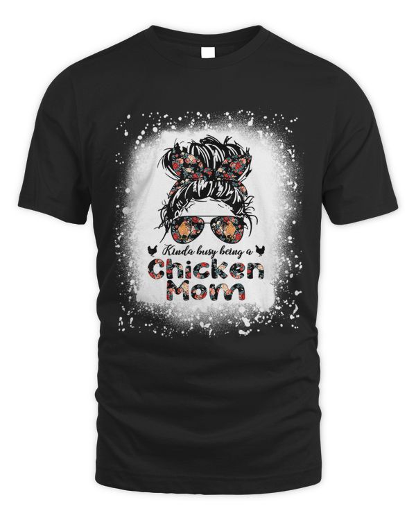 Kinda Busy Being A Chicken Mom Messy Bun Floral Bandana