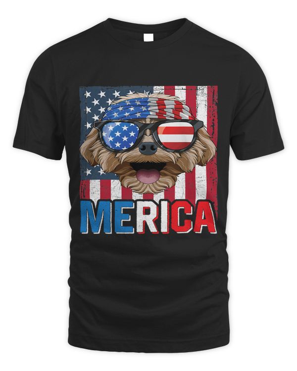 Merica Poodle Dog th of July Gifts American Flag