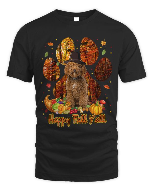 Its Fall Yall Labradoodle Pilgrim Dog Paw Thanksgiving154