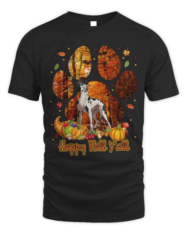 Its Fall Yall Great Dane Pilgrim Dog Paw Cute Thanksgiving150