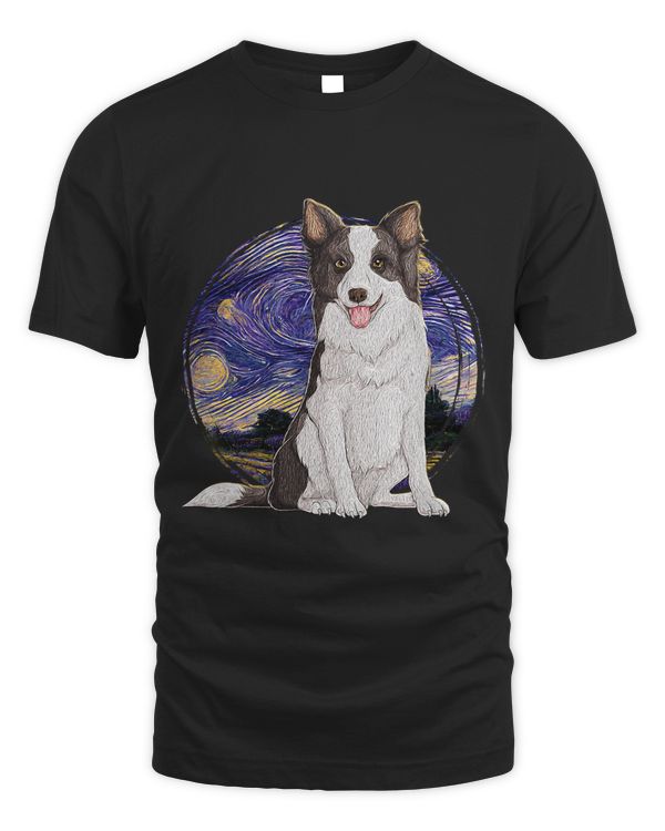 Starry Night border collie Dog Lover Mom Dad454