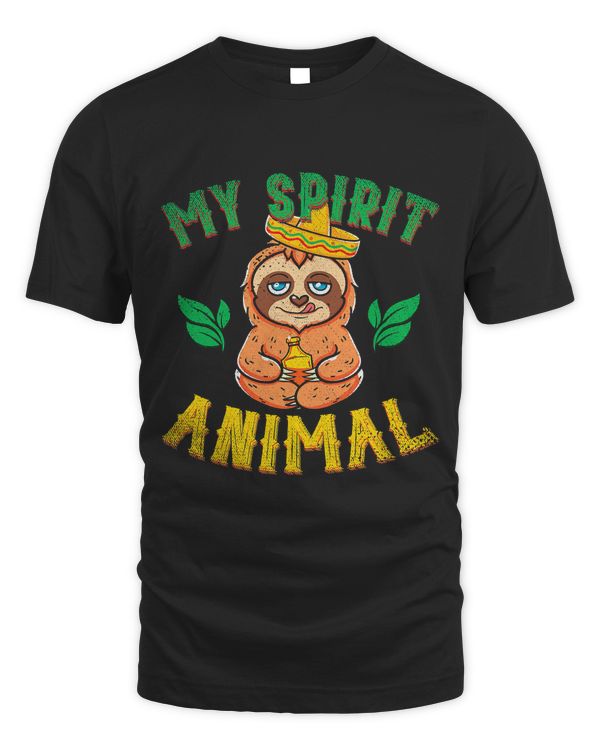 Funny Lazy Animal My Spirit Animal Sombrero Tequila Sloth