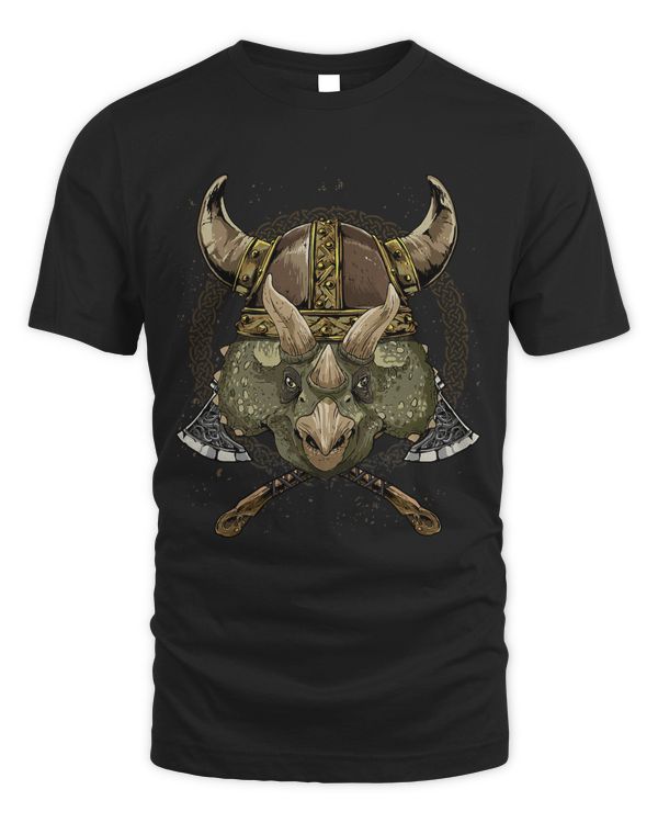 Viking Triceratops with Viking Helmet Mjolnir Axes 244