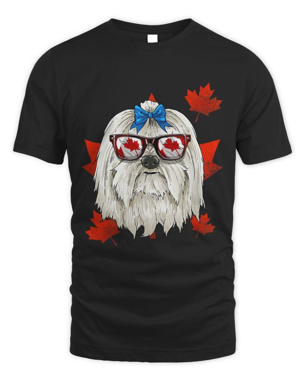 Canadian Maltese Dog Maple Leaf Patriotic Canada Flag 313