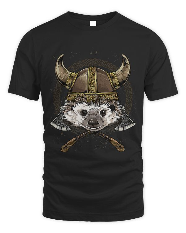 Viking Hedgehog with Viking Helmet Mjolnir Axes 261