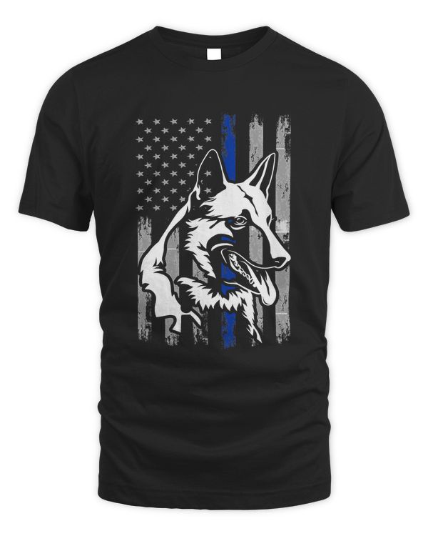 Police American Flag Proud German Shepherd K Unit Dog