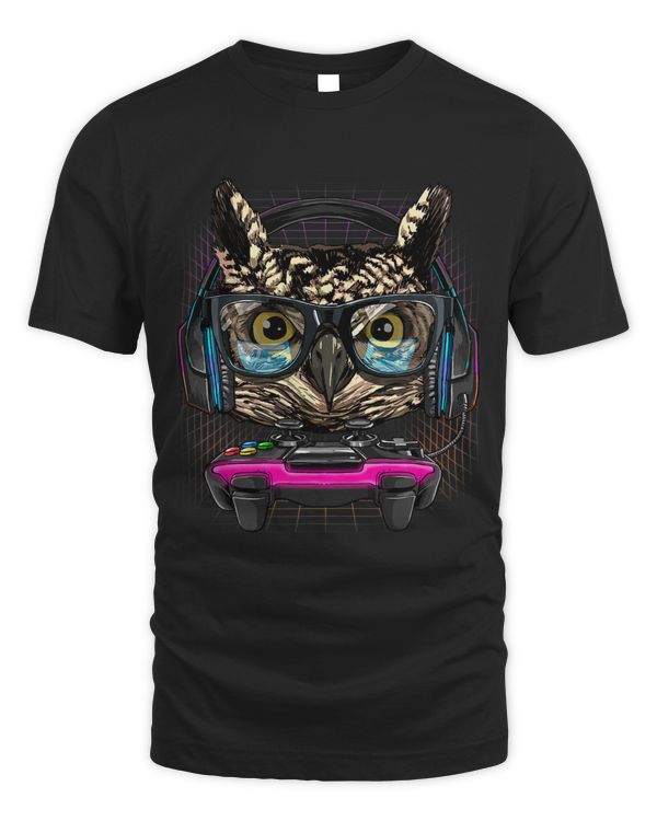 Gaming Owl Video Gamer Player Animal Lover 110