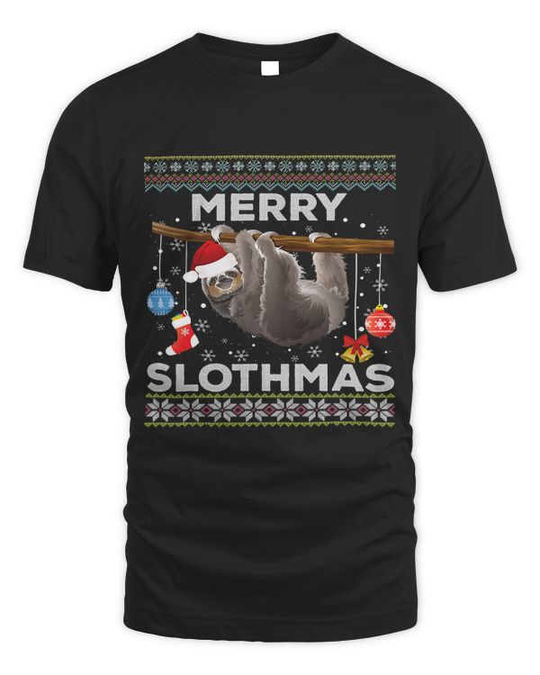 Merry Slothmas Christmas Pajama Sloth Lover Ugly Sweater149