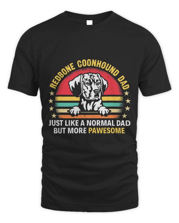 Mens Redbone Coonhound Dad Retro Vintage Dog Dad