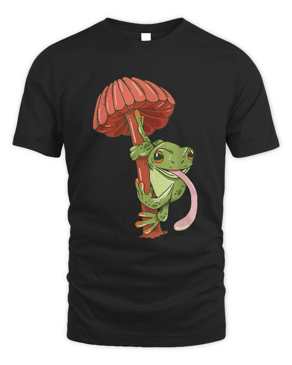 Cute Frog On Mushroom Goblincore Aesthetic Cottagecore