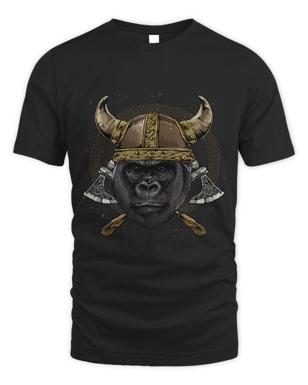 Viking Gorilla with Viking Helmet Mjolnir Axes 110