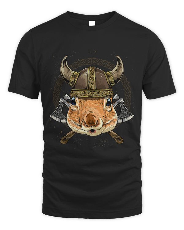 Viking Squirrel with Viking Helmet Mjolnir Axes 260