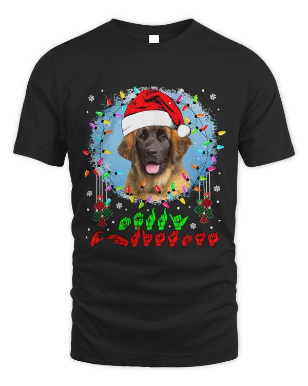 Merry Christmas Hands Sign Language Santa Leonberger Lover141