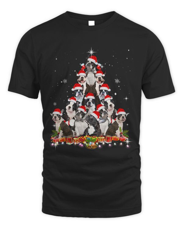 Boston Terrier Christmas Tree Dog Santa Xmas Funny Pajamas28