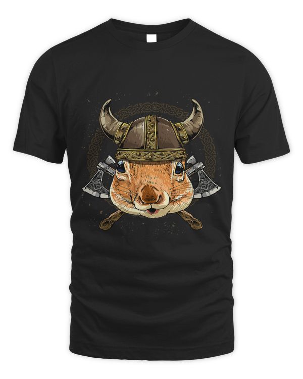Viking Squirrel with Viking Helmet Mjolnir Axes 260