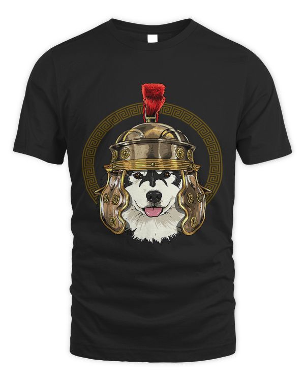 Alaskan Malamute in Roman Helmet Centurion Legionnaire Dog 229