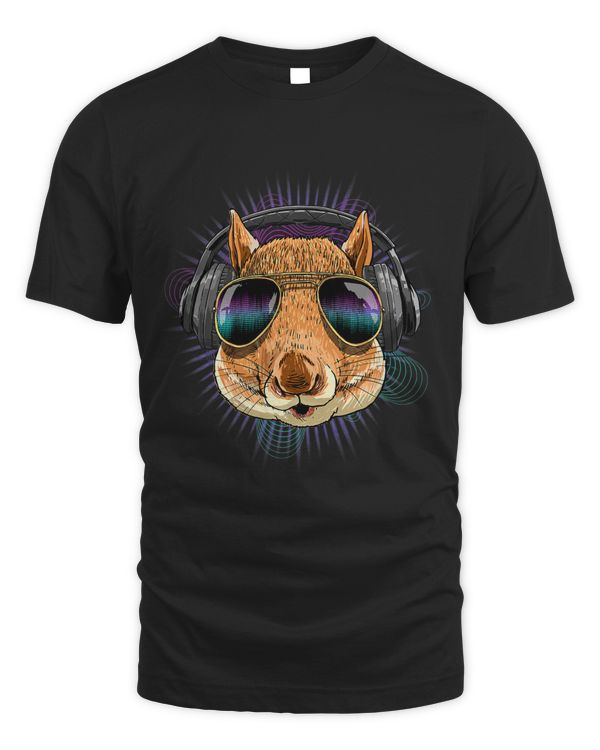 Music Squirrel Dj With Headphones Musical Squirrel Lovers 589